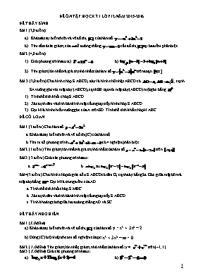 Đề ôn tập học kỳ 1 lớp 12 năm 2015 - 2016